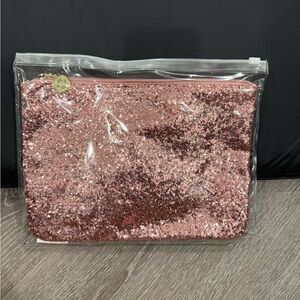 Pink glitter make up bag